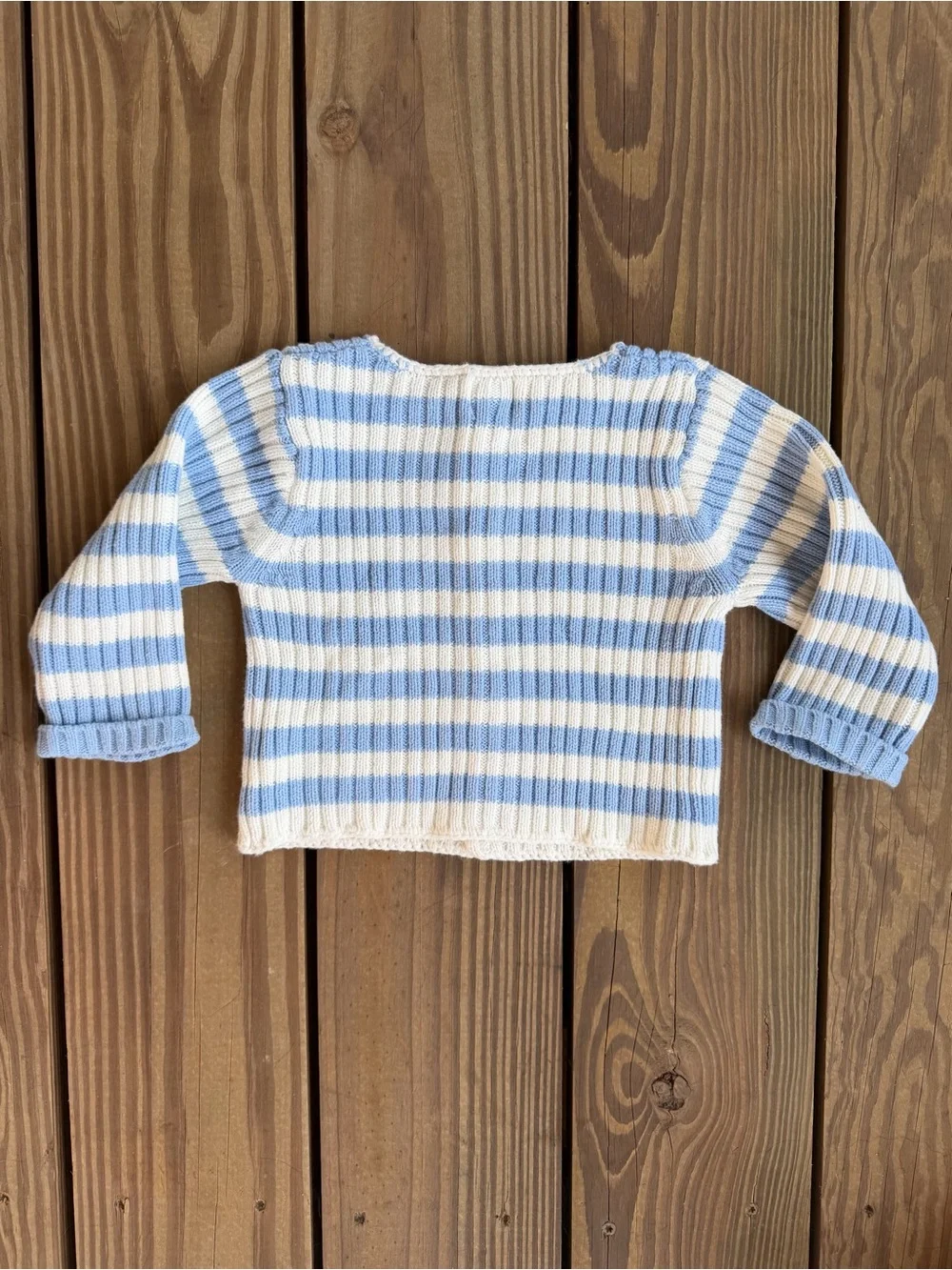 The Children’s Place Baby 12M Blue White Striped Knit Cardigan Sweater NWT